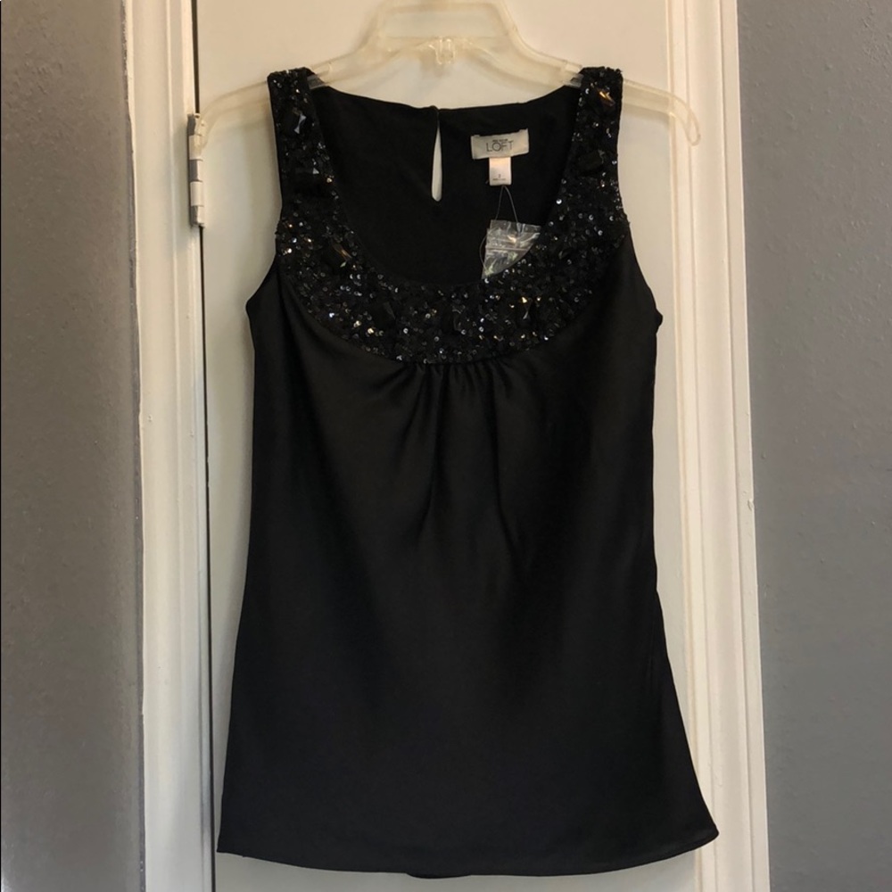 LOFT black sequins top